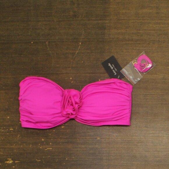 NWT Kate Spade New York Womens Bandeau Bralette Swim Bikini Top Radiant Pink M - Picture 2 of 9